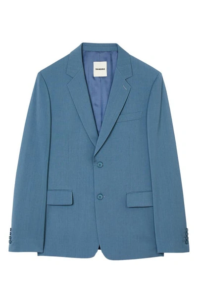 Shop Sandro Formal Virgin Wool Sport Coat In Blue
