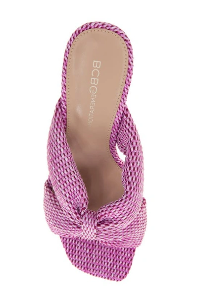 Shop Bcbgeneration Rooba Slide Sandal In Viva Pink Raffia