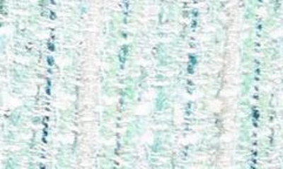 St John Grosgrain-trim Metallic Slub And Tape Tweed Jacket In Jade Multi