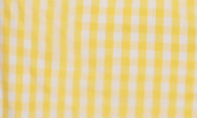 Shop Brooks Brothers Kids' Gingham Short Sleeve Cotton Button-down Shirt In Yellow