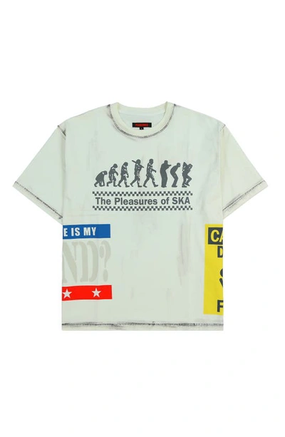 Shop Pleasures Evolution Heavyweight Graphic T-shirt In Off White