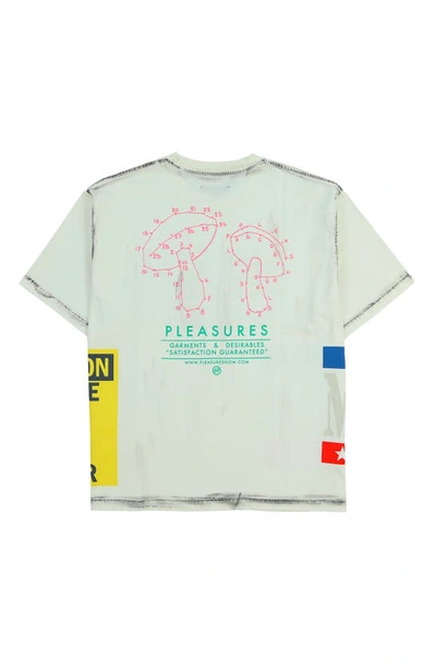 Shop Pleasures Evolution Heavyweight Graphic T-shirt In Off White
