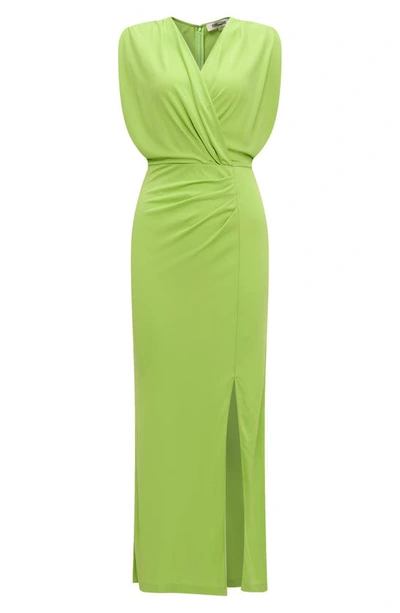 Shop Diane Von Furstenberg Williams Midi Dress In Chartreuse
