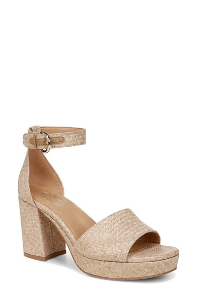 Shop Naturalizer Pearlyn 3 Ankle Strap Platform Sandal In Wheat Woven Fabric
