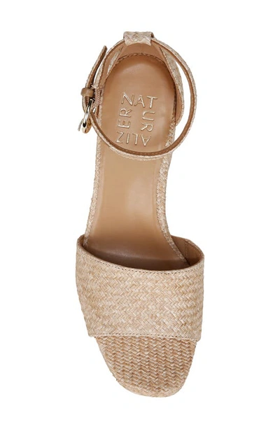 Shop Naturalizer Pearlyn 3 Ankle Strap Platform Sandal In Wheat Woven Fabric