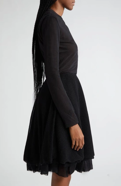 Shop Proenza Schouler Dara Layered Technical Jersey Top In Black