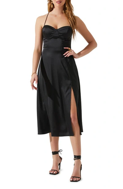 Shop Astr Gala Midi Dress In Black