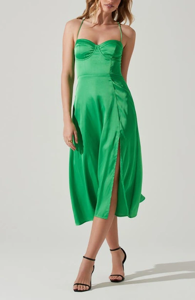 Shop Astr Gala Midi Dress In Bright Green