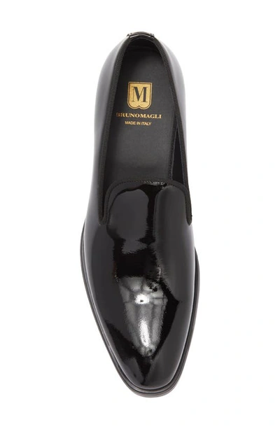 Shop Bruno Magli Ottone Plain Toe Slip-on In Black Patent
