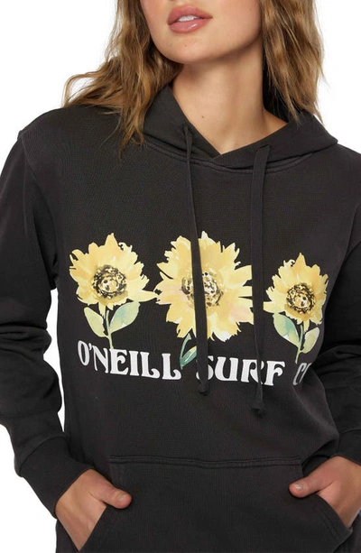 Shop O'neill Forever Graphic Hoodie In Washed Black