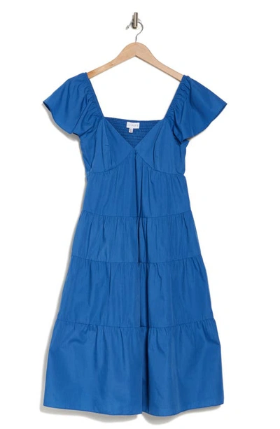 Shop Lucy Paris Zella Tiered Dress In Cobalt