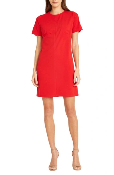 Shop Donna Morgan For Maggy Seamed Shift Dress In True Red