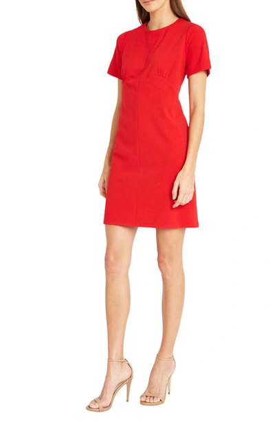 Shop Donna Morgan For Maggy Seamed Shift Dress In True Red