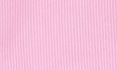 Shop Freshman Asymmetric Ruffle Cotton Top In Pink Stripe