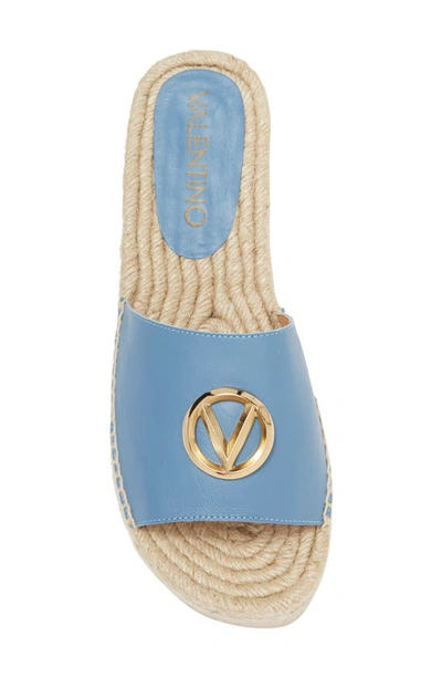 Shop Valentino By Mario Valentino Espadrille Platform Wedge Slide Sandal In Denim