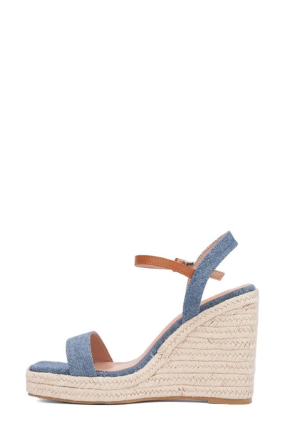 New York And Company Unita Espadrille Platform Wedge Sandal In Blue/tan