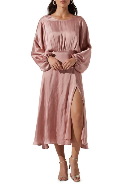 Shop Astr Marin Long Dolman Sleeve Dress In Mauve