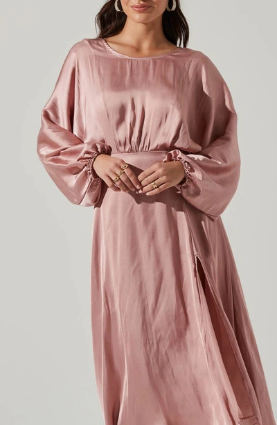 Shop Astr Marin Long Dolman Sleeve Dress In Mauve