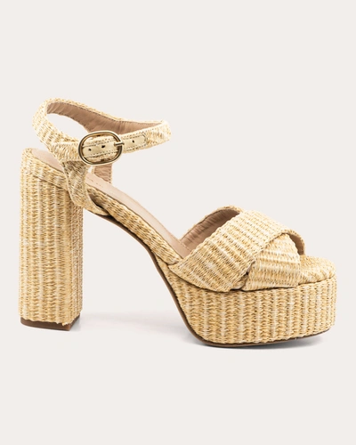 Shop Andrea Gomez Women's Bella Raffia Platform Sandal In Neutrals