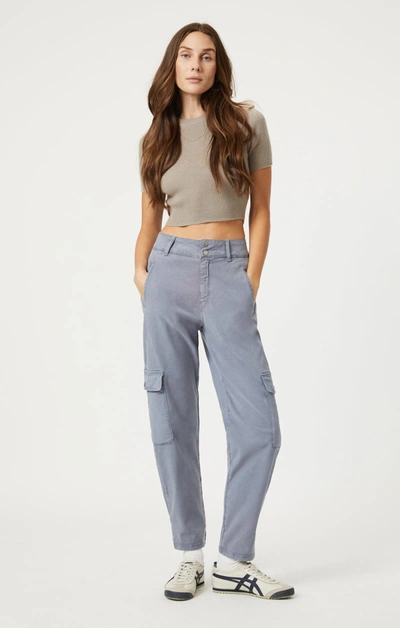 Shop Mavi Elsie Cargo Pants In Flint Stone Luxe Twill In Medium Blue