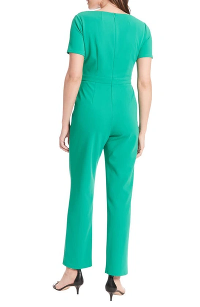 Shop London Times Bow Neck Jumpsuit In Green
