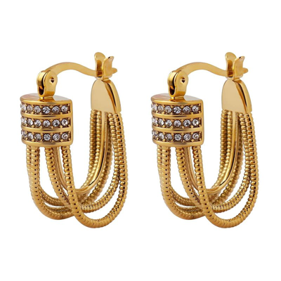 Shop Akalia Waterproof Road To Sparkles 18k Gold Plated Cubic Zirconia Women's Earrings