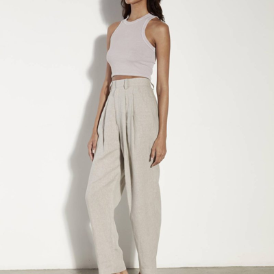 Shop Enza Costa Tapered Pleated Hi-waist Pant In Grey