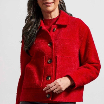 Shop Tribal Long Sleeve Button Front Lined Jacket In Red