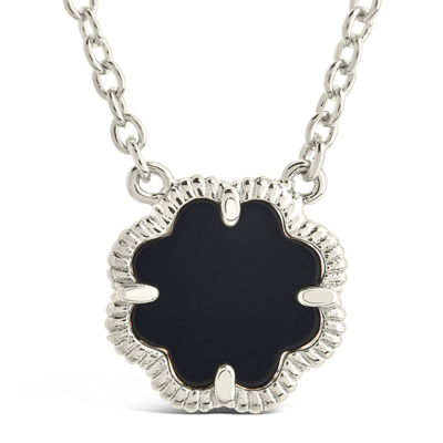Shop Sterling Forever Rose Petal Pendant Necklace In Black