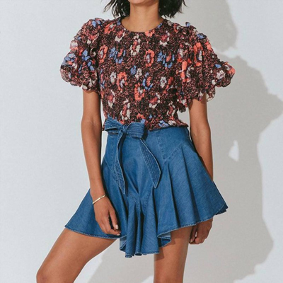 Shop Cleobella Maddi Mini Skirt In Blue