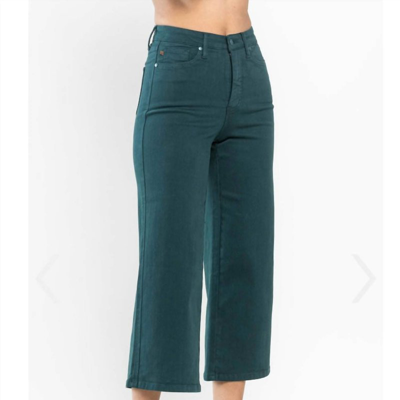 Shop Judy Blue Women's Wide Leg Crop Jean In Green