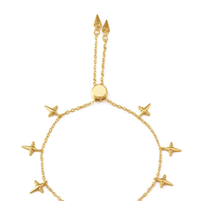Shop Luv Aj Baguette Cross Bracelet In Gold