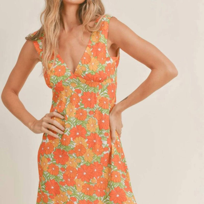 Shop Sadie & Sage Floral Dress In Orange