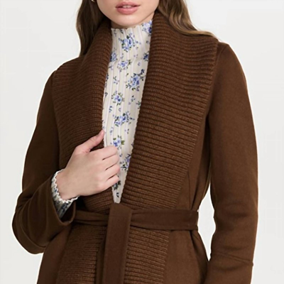Shop Soia & Kyo Gabby Fitted Wool Coat In Brown