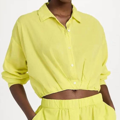 Shop Velvet By Graham & Spencer Julia L/s Button Top In Yellow