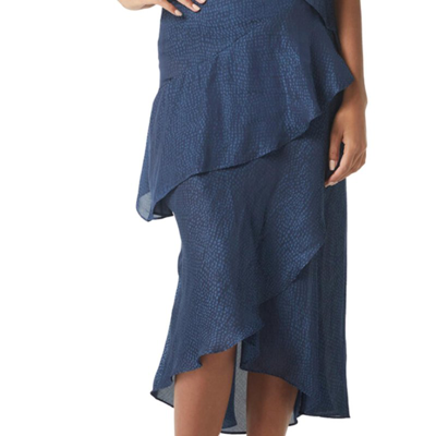 Shop Misa Odette Skirt In Blue