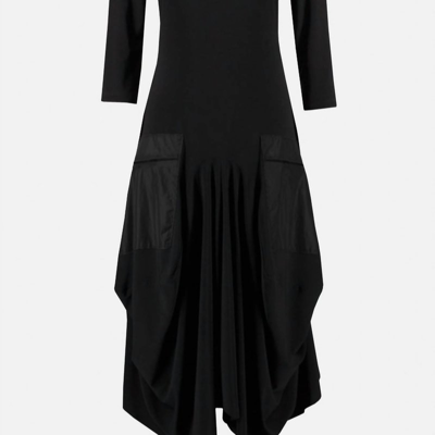 Shop Joseph Ribkoff Cowl Neck Cocoon Dress With Pockets In Black