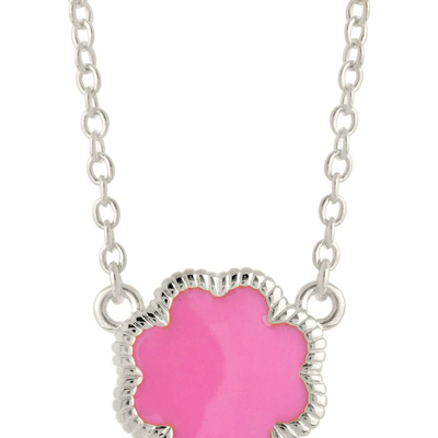 Shop Sterling Forever Rose Petal Pendant Necklace In Pink