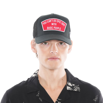 Shop Cult Of Individuality Epic Mesh Back Trucker Curved Visor Cap In Black