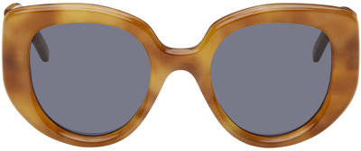 Shop Loewe Tortoiseshell Butterfly Sunglasses In Blonde Havana / Blue
