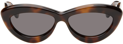 Shop Loewe Tortoiseshell Cat-eye Sunglasses In Dark Havana / Smoke