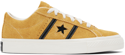 Shop Converse Yellow One Star Academy Pro Suede Low Sneakers In Sunflower Gold/black