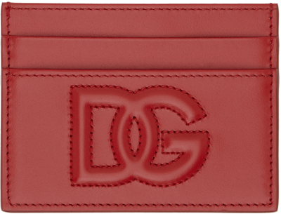 Shop Dolce & Gabbana Red Logo Card Holder In 8x052 Red