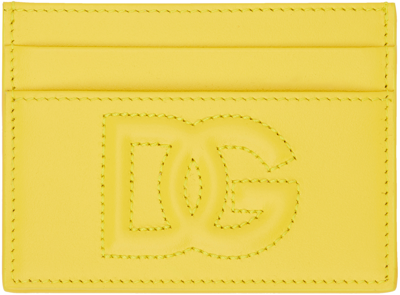 Shop Dolce & Gabbana Gold Logo Card Holder In 80205 Gold