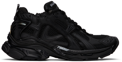 Shop Balenciaga Black Runner Sneakers In 1000 Black Matt