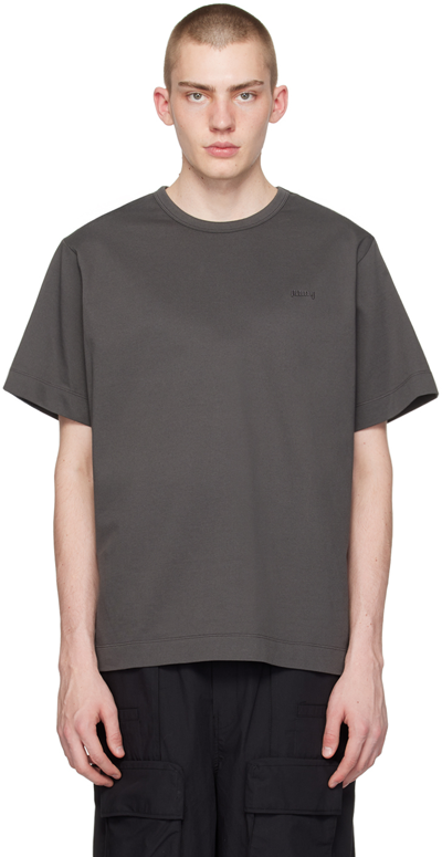Shop Juunj Gray Embroidered T-shirt In 3 Grey