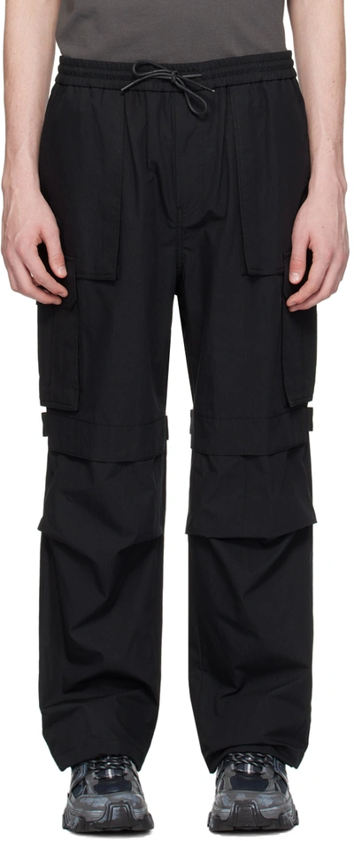 Shop Juunj Black Velcro Strap Cargo Pants In 5 Black