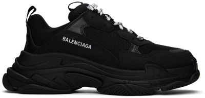 Shop Balenciaga Black Triple S Sneakers In 1000 Black