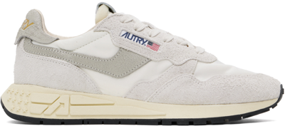 Shop Autry Off-white Reelwind Low Sneakers In Nylon/crack Wht/nat