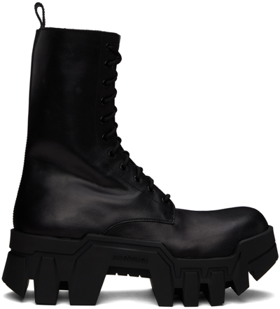 Shop Balenciaga Black Bulldozer Lace-up Boots In 1000 Black